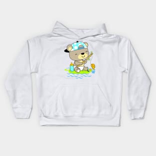 ABDL Baby Bear Fishing Kids Hoodie